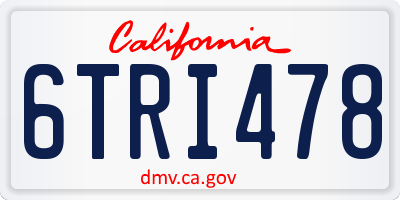CA license plate 6TRI478