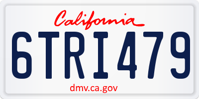 CA license plate 6TRI479