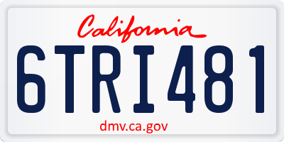 CA license plate 6TRI481