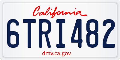 CA license plate 6TRI482