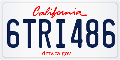 CA license plate 6TRI486