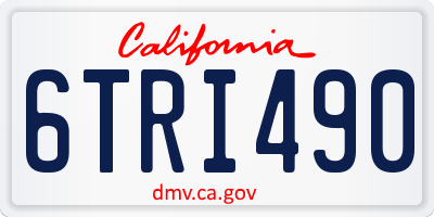 CA license plate 6TRI490