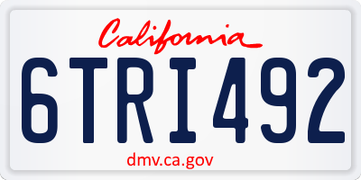 CA license plate 6TRI492