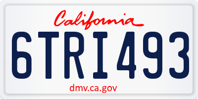 CA license plate 6TRI493