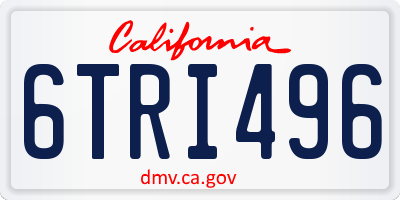 CA license plate 6TRI496