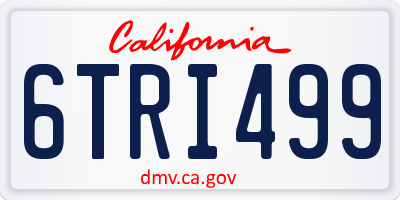 CA license plate 6TRI499
