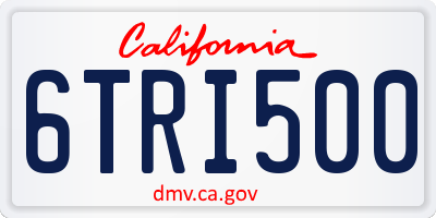 CA license plate 6TRI500