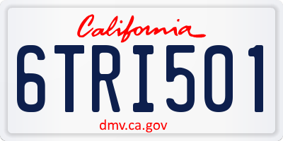 CA license plate 6TRI501
