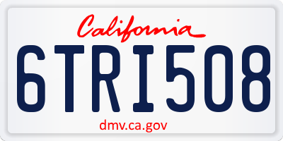 CA license plate 6TRI508