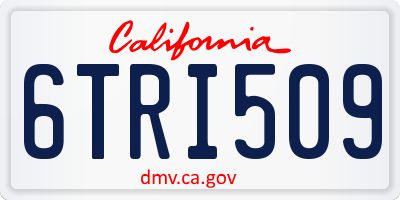 CA license plate 6TRI509