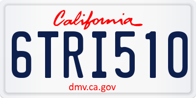 CA license plate 6TRI510