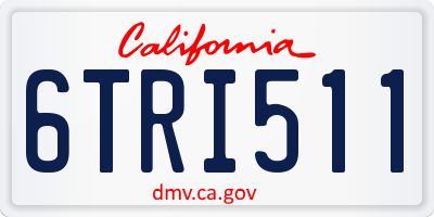 CA license plate 6TRI511