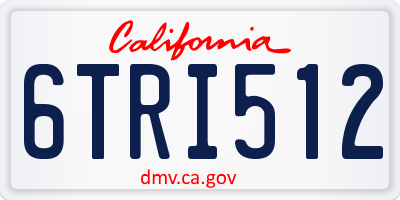 CA license plate 6TRI512