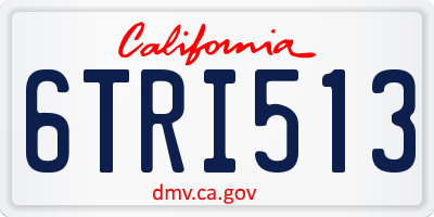 CA license plate 6TRI513