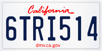 CA license plate 6TRI514