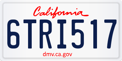 CA license plate 6TRI517