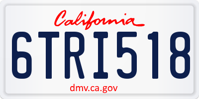 CA license plate 6TRI518