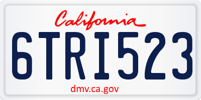 CA license plate 6TRI523