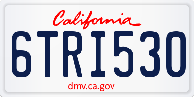CA license plate 6TRI530