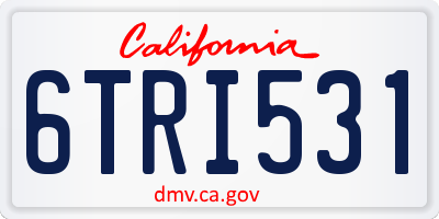 CA license plate 6TRI531