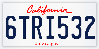 CA license plate 6TRI532