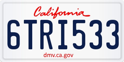 CA license plate 6TRI533