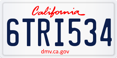 CA license plate 6TRI534