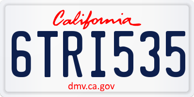 CA license plate 6TRI535