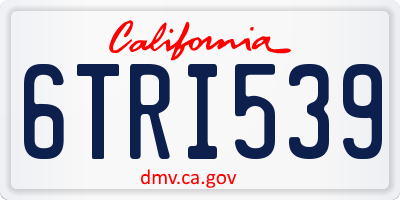CA license plate 6TRI539