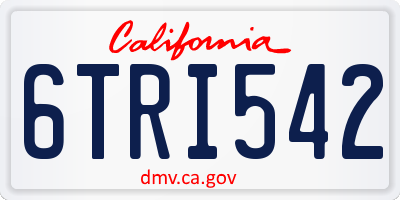 CA license plate 6TRI542