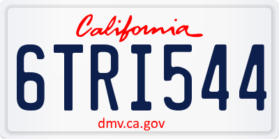 CA license plate 6TRI544