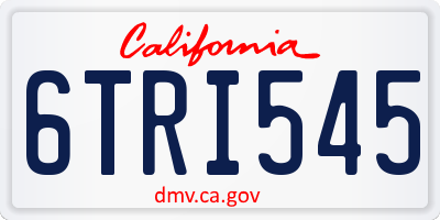 CA license plate 6TRI545