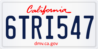 CA license plate 6TRI547