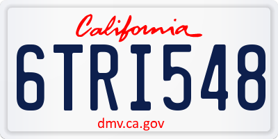 CA license plate 6TRI548