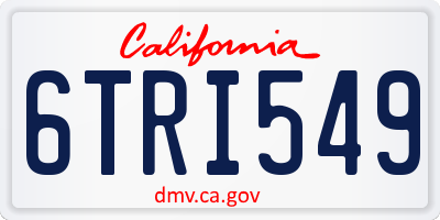 CA license plate 6TRI549