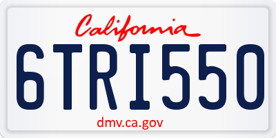 CA license plate 6TRI550