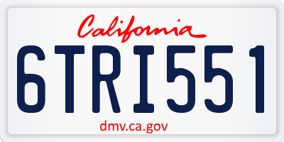 CA license plate 6TRI551