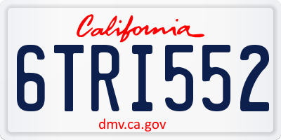 CA license plate 6TRI552