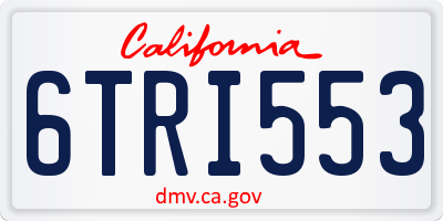 CA license plate 6TRI553