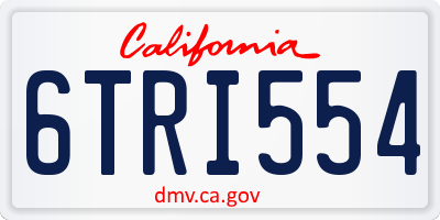 CA license plate 6TRI554