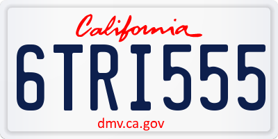CA license plate 6TRI555