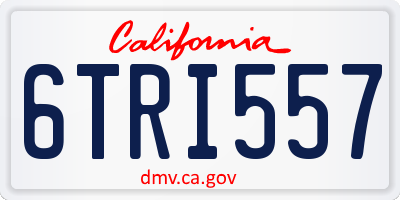 CA license plate 6TRI557