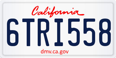 CA license plate 6TRI558