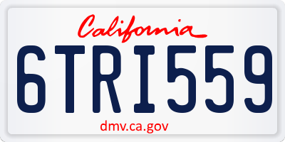 CA license plate 6TRI559