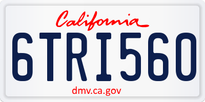 CA license plate 6TRI560