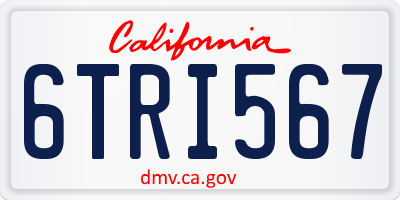 CA license plate 6TRI567