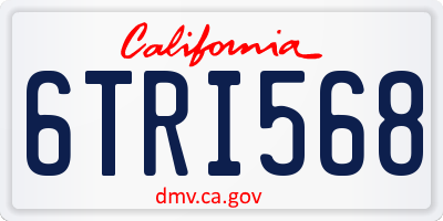 CA license plate 6TRI568