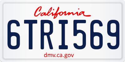CA license plate 6TRI569