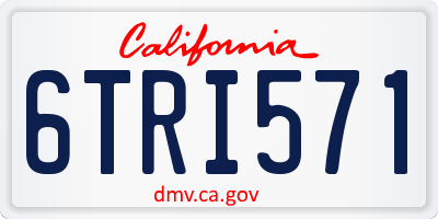 CA license plate 6TRI571
