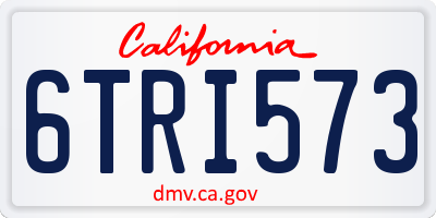 CA license plate 6TRI573